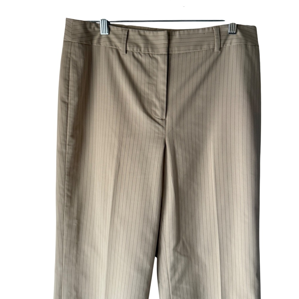 Ann Taylor Y2k Tan Pinstripe Wide Leg Dress Pants 8‎ Interview Outfit Women